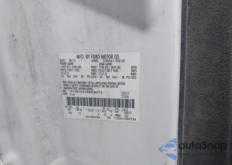 2013 Ford F-150 Xl from USA, damaged, VIN 1FTNF1CF3DKF44173